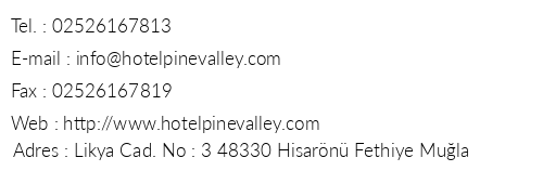 Pine Valley Hotel telefon numaralar, faks, e-mail, posta adresi ve iletiim bilgileri